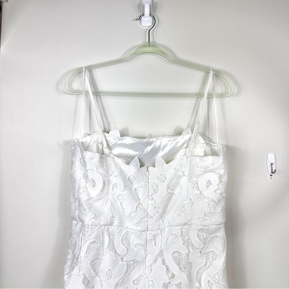 Lace Sheath Dress in White Size 12/XL Elegant Winter Soft Luxury Quiet Luxury - Picture 5 of 13